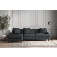 Deni Large Right Hand Chaise Sofa - Thunder, Recycled Cotton