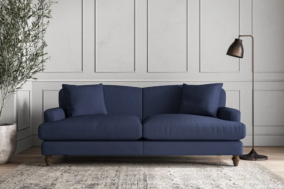 Deni Large Sofa - Navy, Recycled Cotton