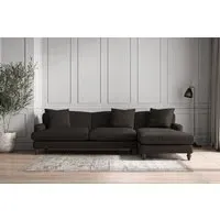Deni Left Hand Chaise Sofa - Espresso, Linen