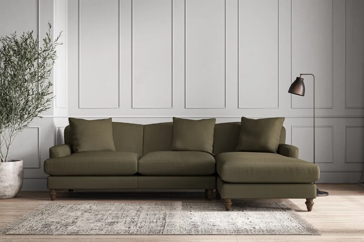 Deni Left Hand Chaise Sofa - Fatigue, Recycled Cotton