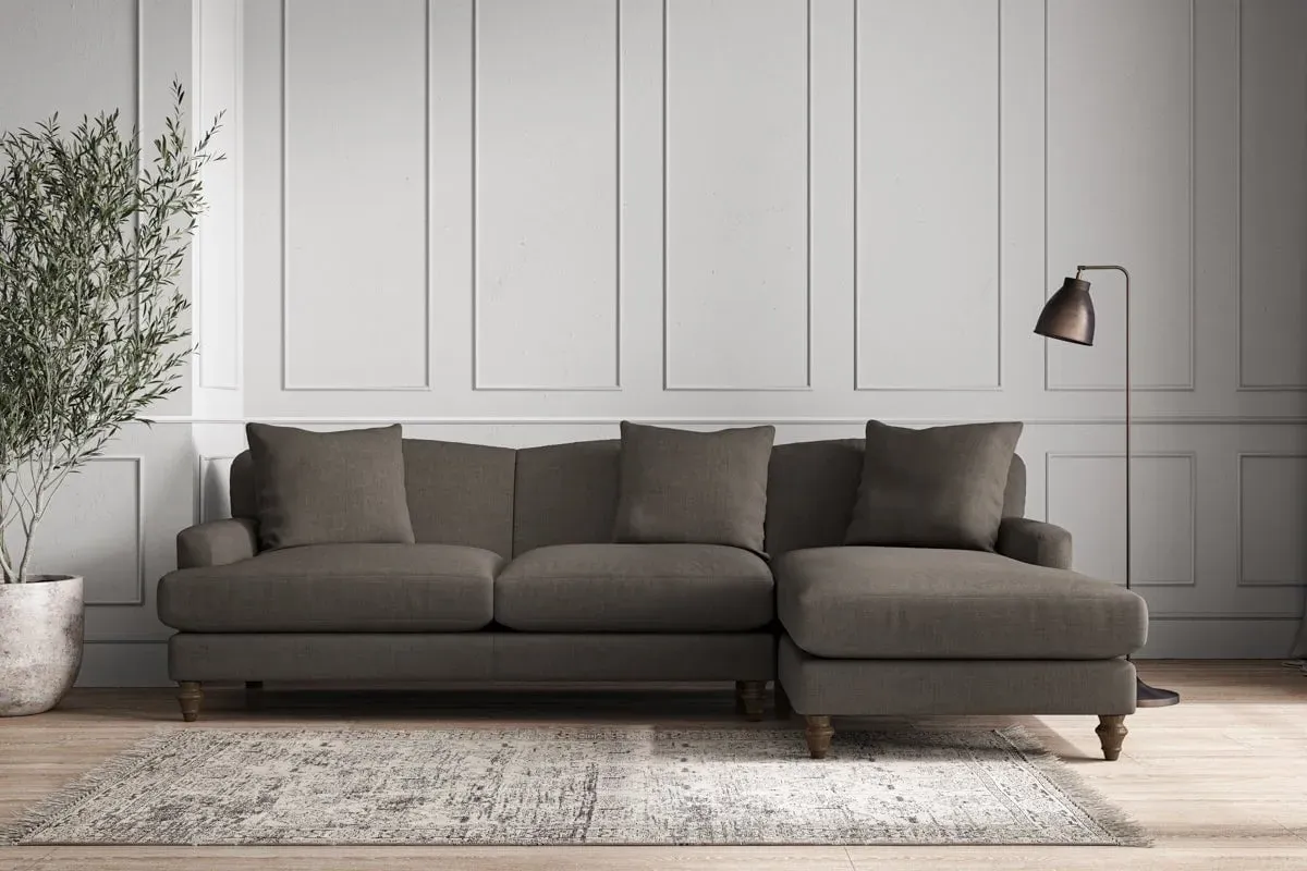Deni Left Hand Chaise Sofa - Granite, Linen