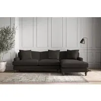 Deni Left Hand Chaise Sofa Large - Espresso, Linen