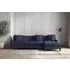 Deni Left Hand Chaise Sofa - Navy, Recycled Cotton
