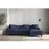 Deni Left Hand Chaise Sofa - Navy, Recycled Cotton