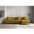 Deni Left Hand Chaise Sofa - Ochre, Recycled Cotton