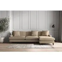 Deni Left Hand Chaise Sofa - Pebble, Linen