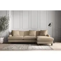 Deni Left Hand Chaise Sofa - Pebble, Linen