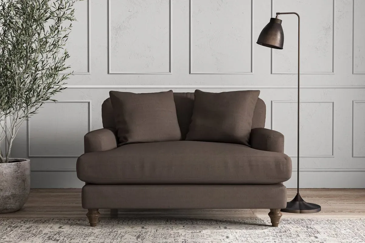 Deni Love Seat - Mocha, Recycled Cotton