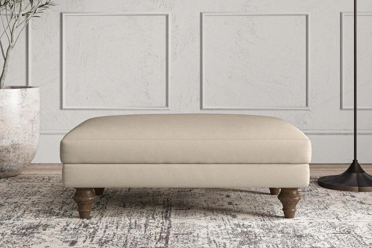 Deni Medium Dining Footstool - Stone, Recycled Cotton product