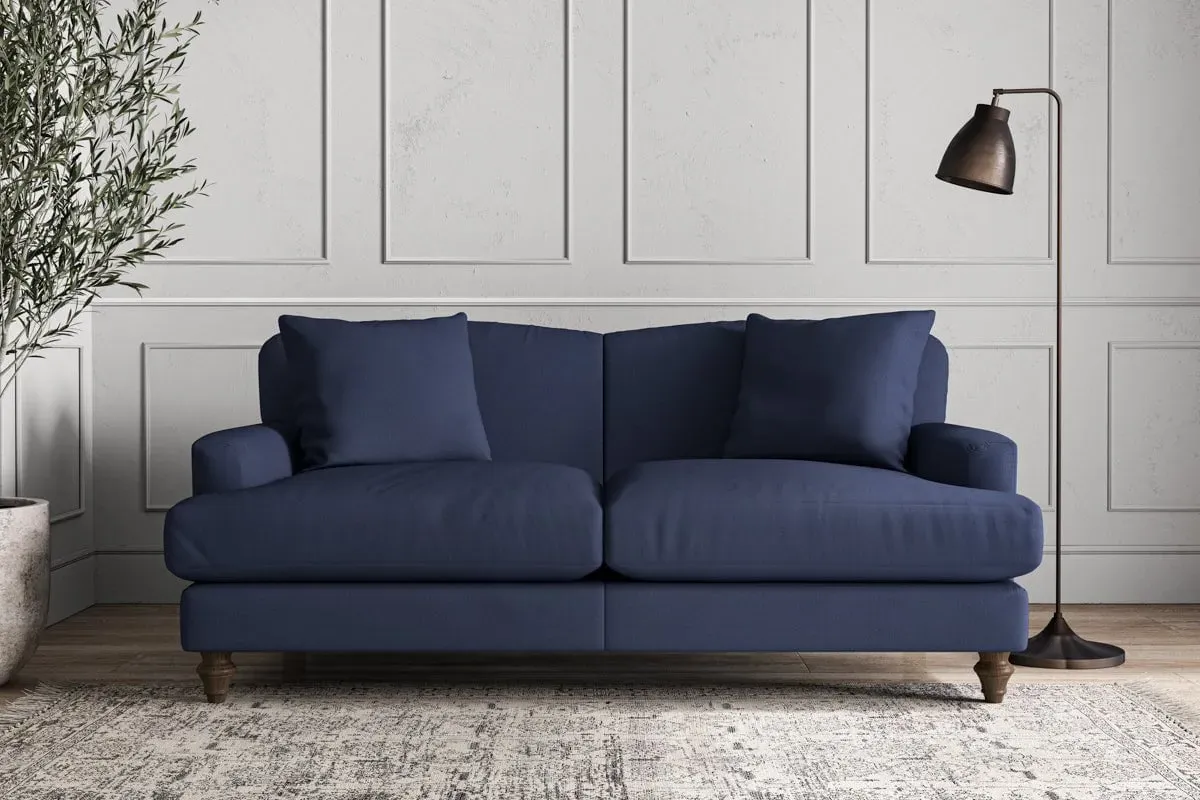 Deni Medium Sofa - Navy, Recycled Cotton