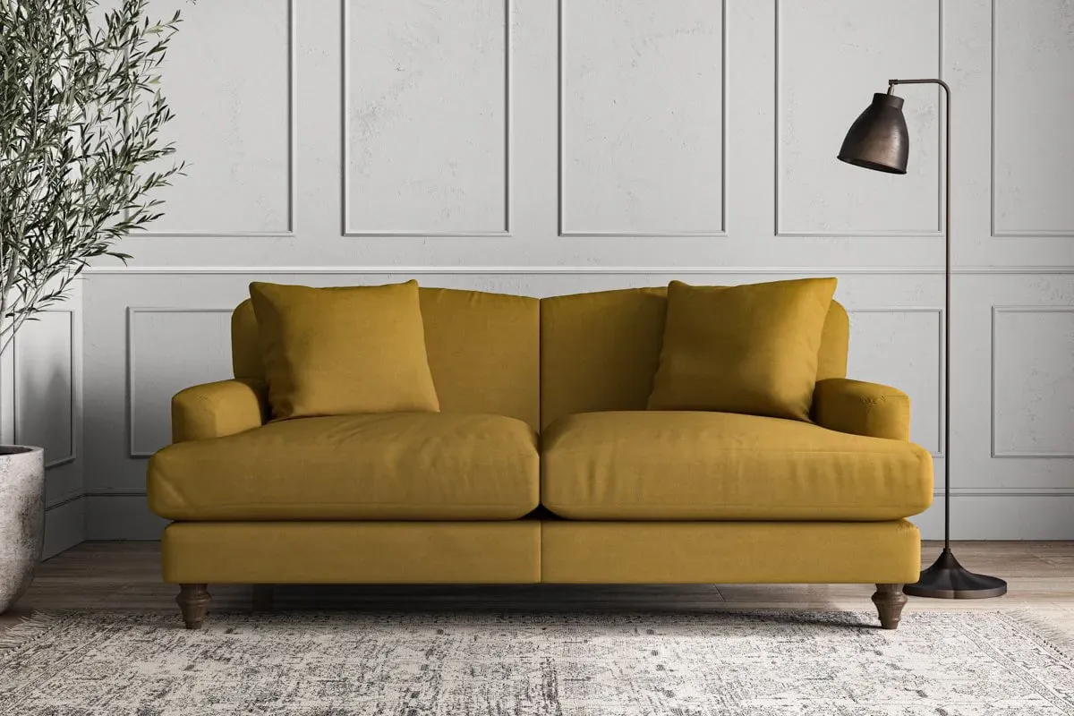 Deni Medium Sofa - Ochre, Recycled Cotton