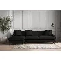 Deni Right Hand Chaise Sofa - Charcoal, Linen