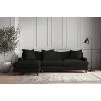 Deni Right Hand Chaise Sofa - Charcoal, Linen