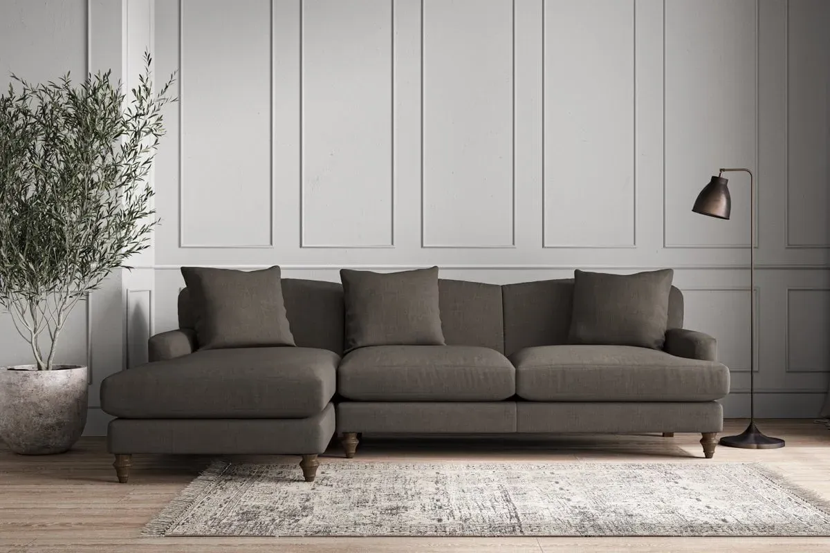 Deni Right Hand Chaise Sofa - Granite, Linen