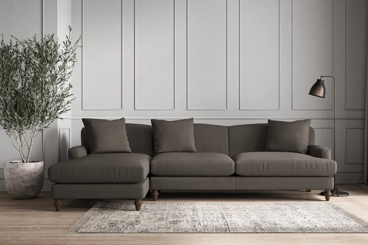 Deni Right Hand Chaise Sofa - Granite, Linen