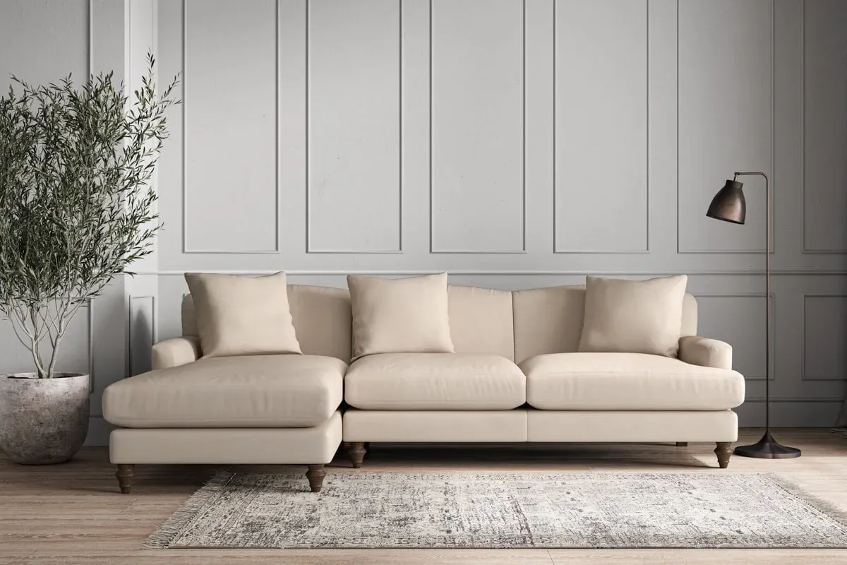 Deni Right Hand Chaise Sofa - Natural, Recycled Cotton