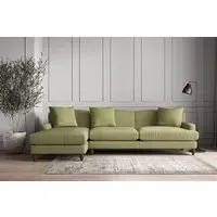 Deni Right Hand Chaise Sofa - Sage, Linen