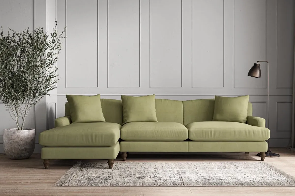 Deni Right Hand Chaise Sofa - Sage, Linen