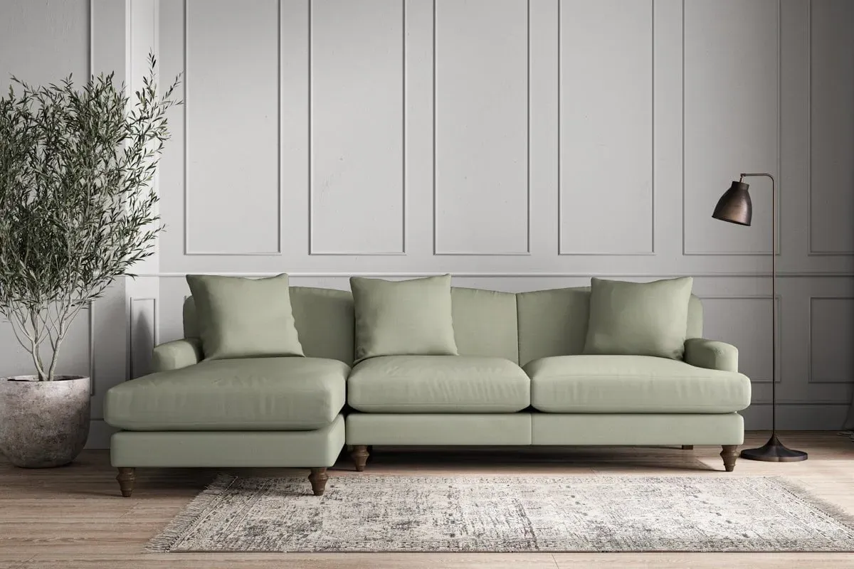 Deni Right Hand Chaise Sofa - Seaspray, Recycled Cotton