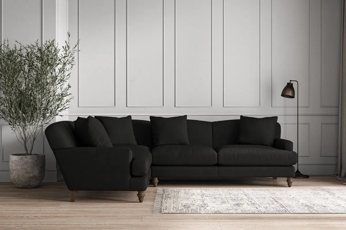 Deni Right Hand Corner Sofa - Charcoal, Linen