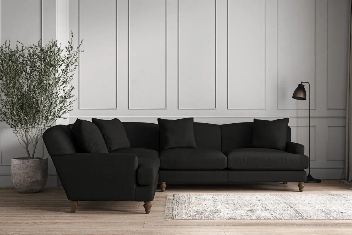 Deni Right Hand Corner Sofa - Charcoal, Linen
