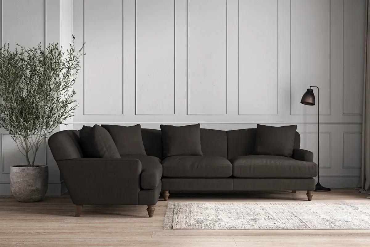 Deni Right Hand Corner Sofa - Espresso, Linen