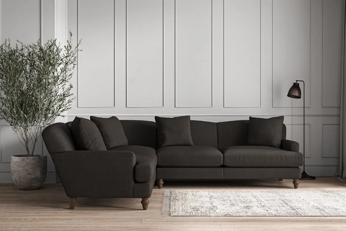 Deni Right Hand Corner Sofa - Espresso, Linen