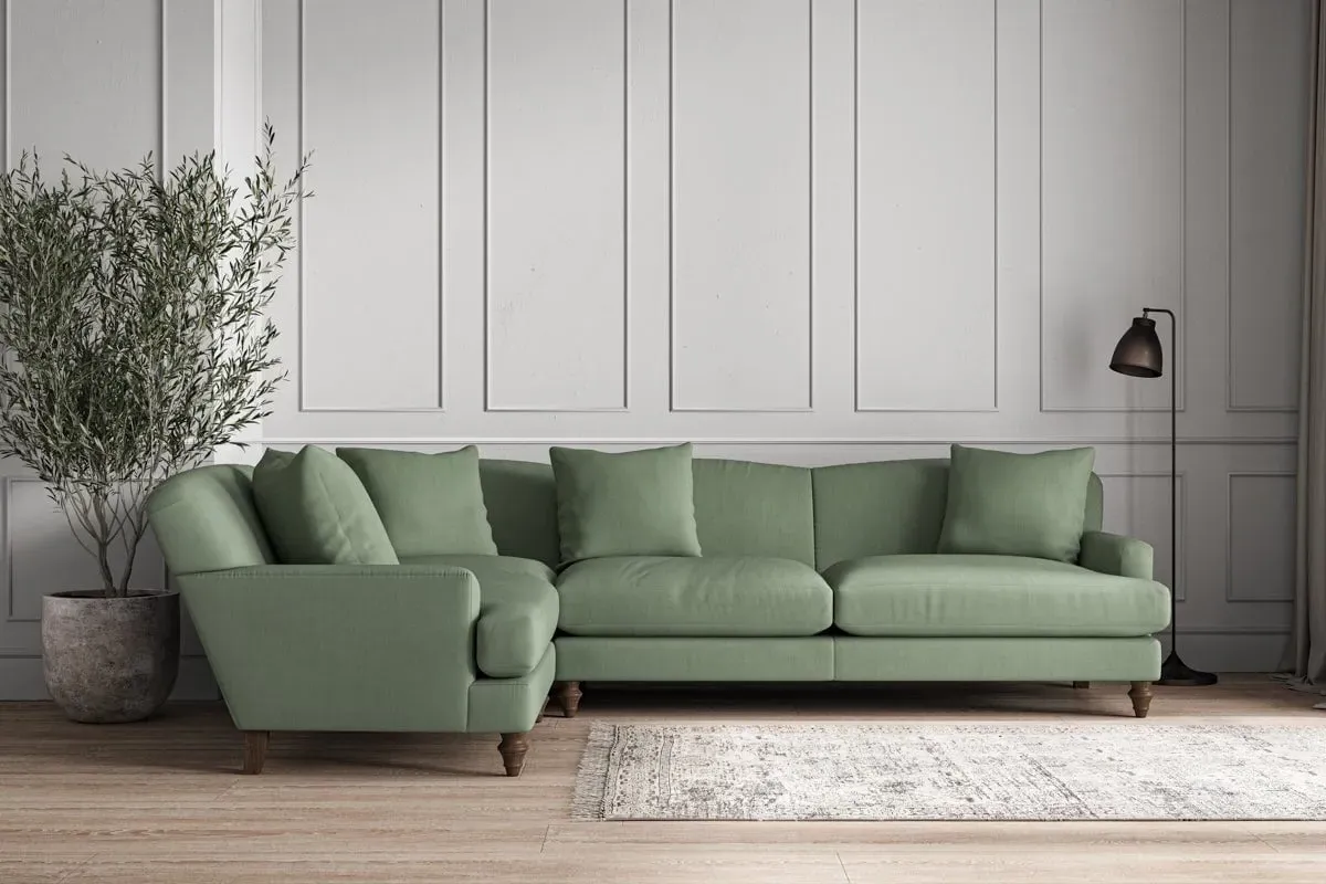 Deni Right Hand Corner Sofa - Jade, Linen
