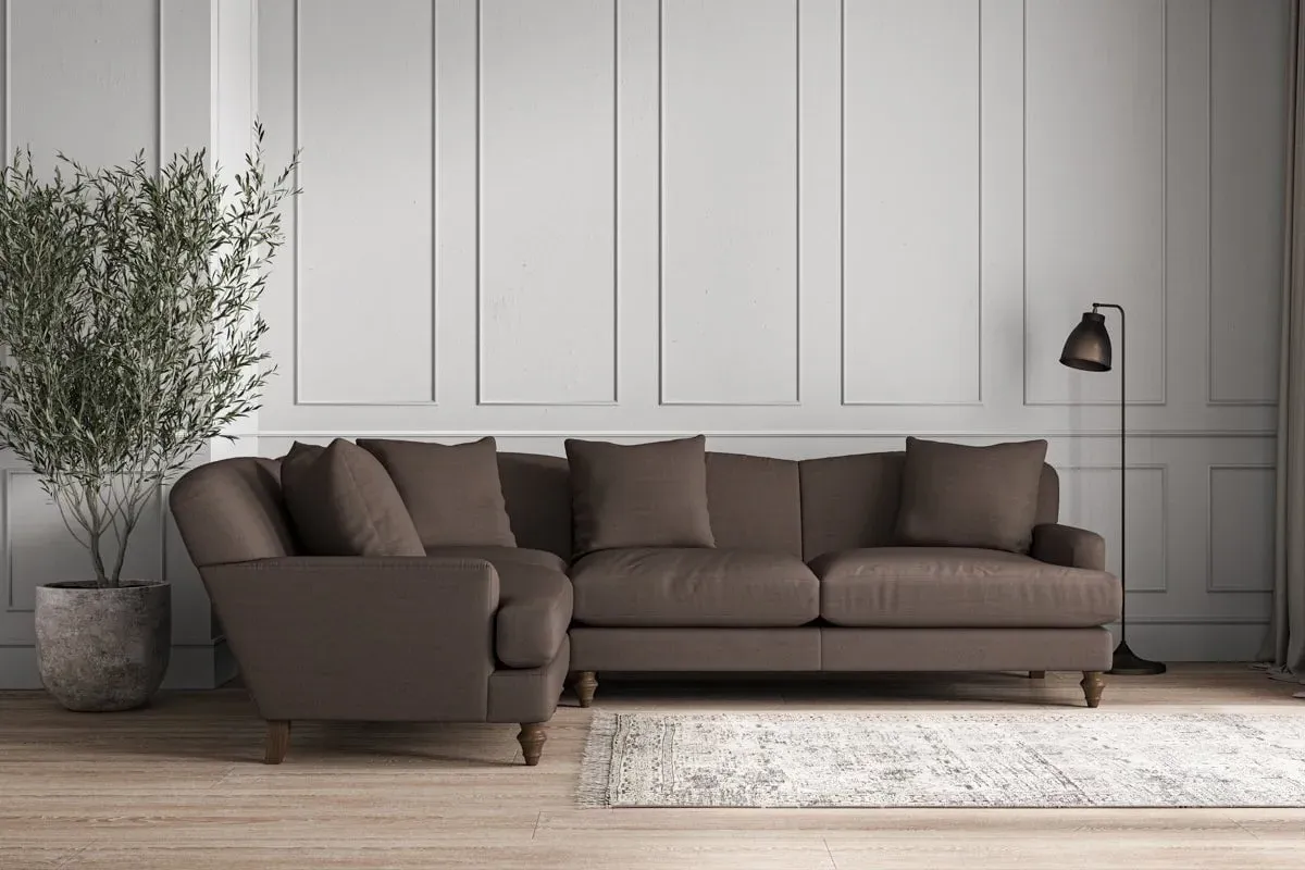 Deni Right Hand Corner Sofa - Mocha, Recycled Cotton