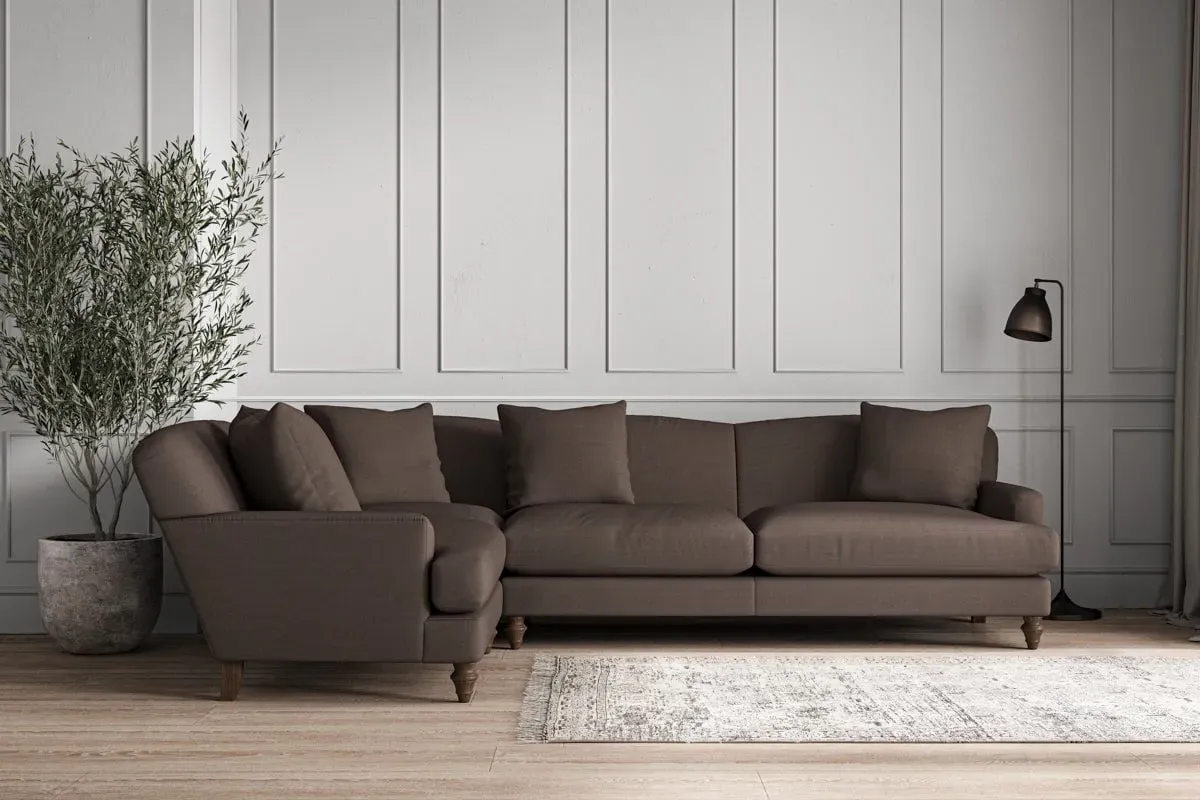 Deni Right Hand Corner Sofa - Mocha, Recycled Cotton