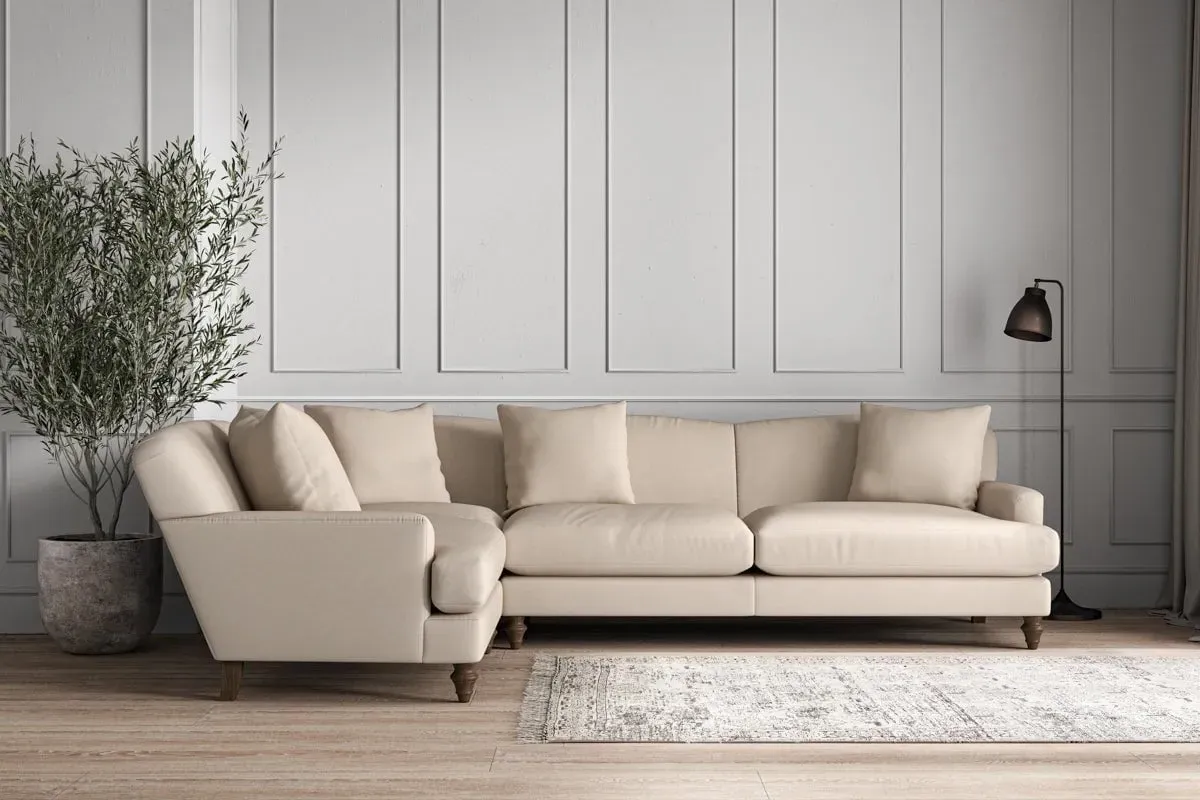 Deni Right Hand Corner Sofa - Natural, Cotton