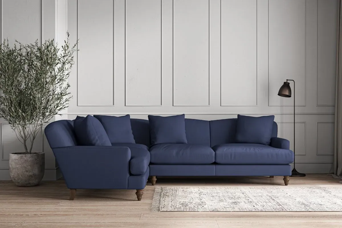 Deni Right Hand Corner Sofa - Navy, Recycled Cotton