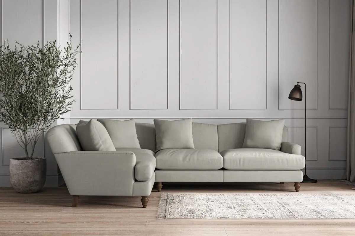 Deni Right Hand Corner Sofa - Smoke, Linen