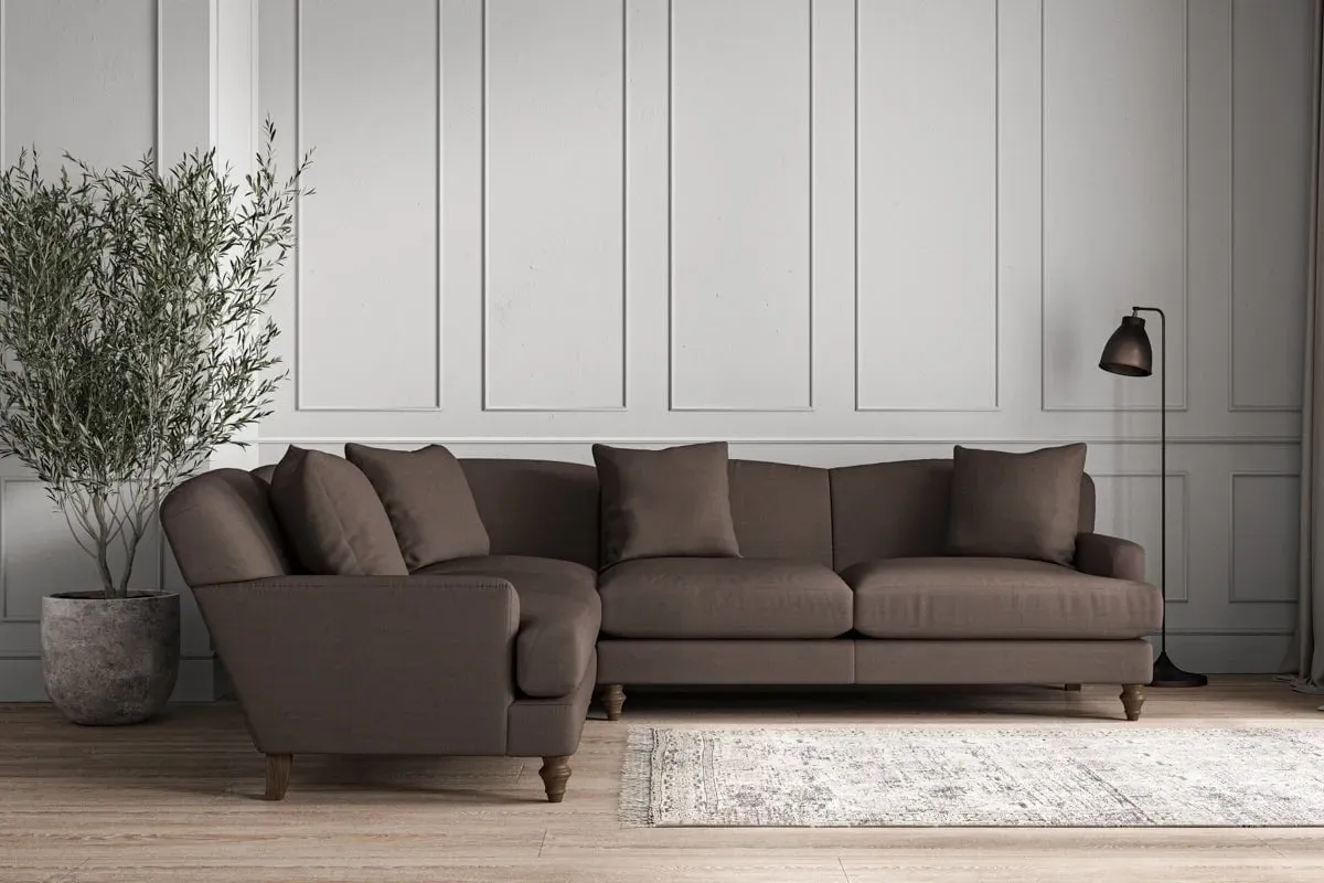 Deni Right Hand Corner Sofa Super Grand - Mocha, Recycled Cotton