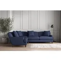 Deni Right Hand Corner Sofa Super Grand - Navy, Recycled Cotton