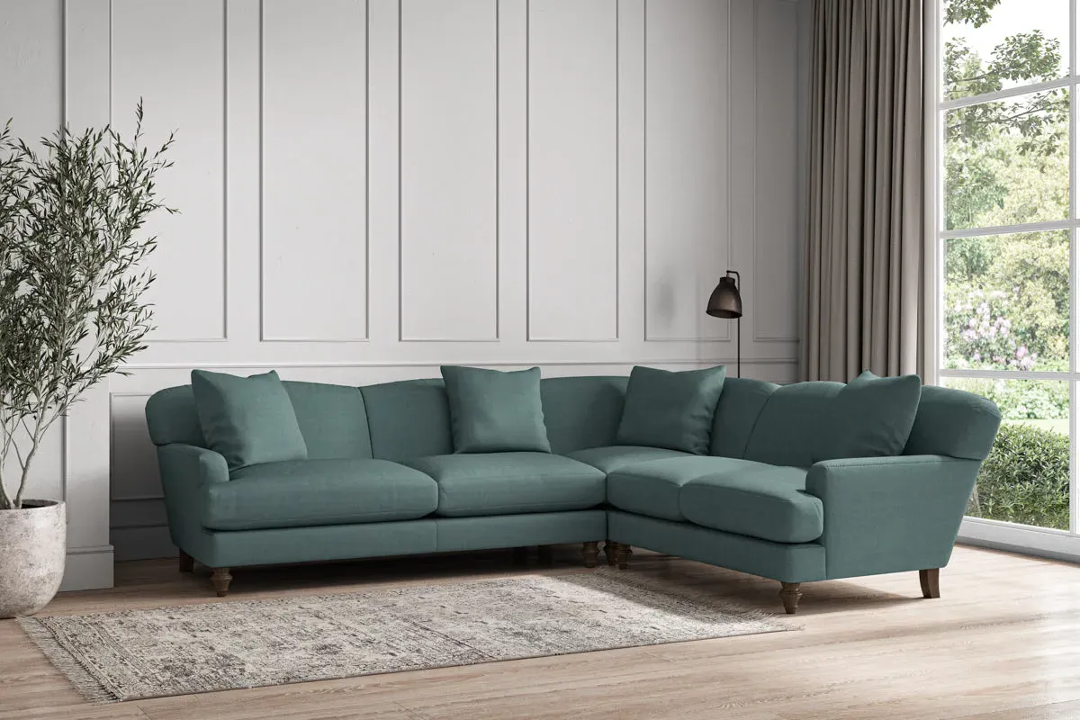 Deni Super Grand Right Hand Corner Sofa - Airforce, Recycled Cotton