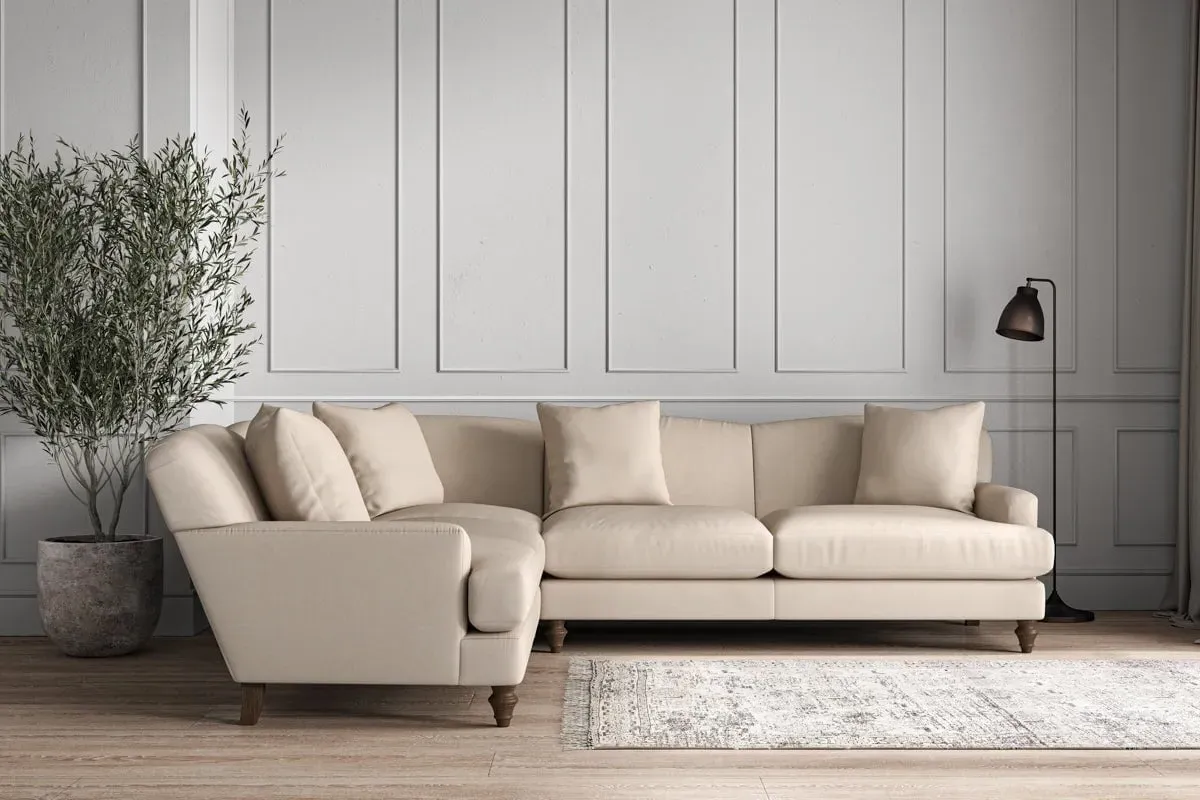 Deni Super Grand Right Hand Corner Sofa - Natural, Recycled Cotton