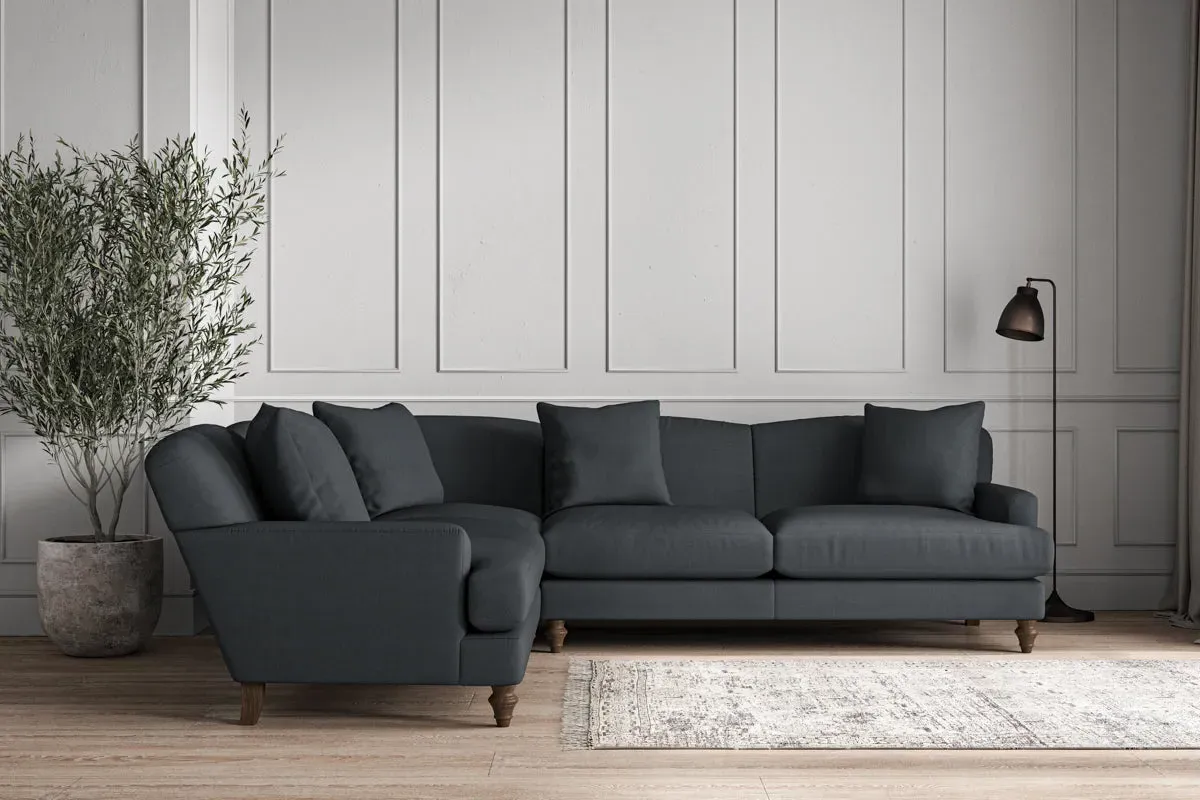 Deni Super Grand Right Hand Corner Sofa - Thunder, Recycled Cotton