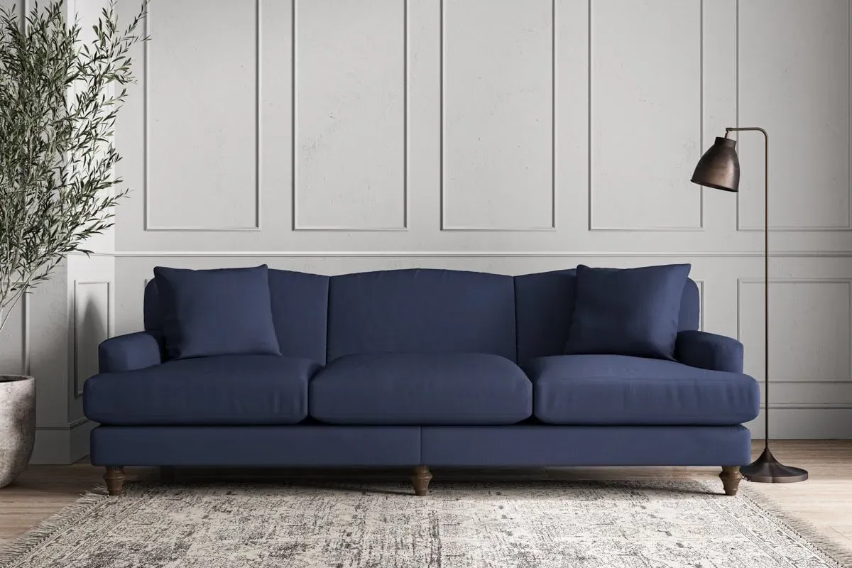 Deni Super Grand Sofa - Navy, Recycled Cotton