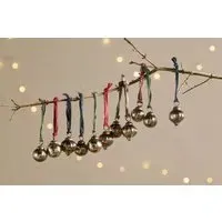 Dew Drop Baubles Set Of 12 Christmas Decorations - Antique Gold