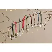Dew Drop Baubles Set Of 12 Christmas Decorations - Silver