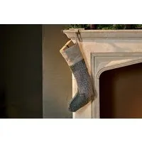 Dhanda Recycled Wool Christmas Stocking - Moss, Linen alternate view