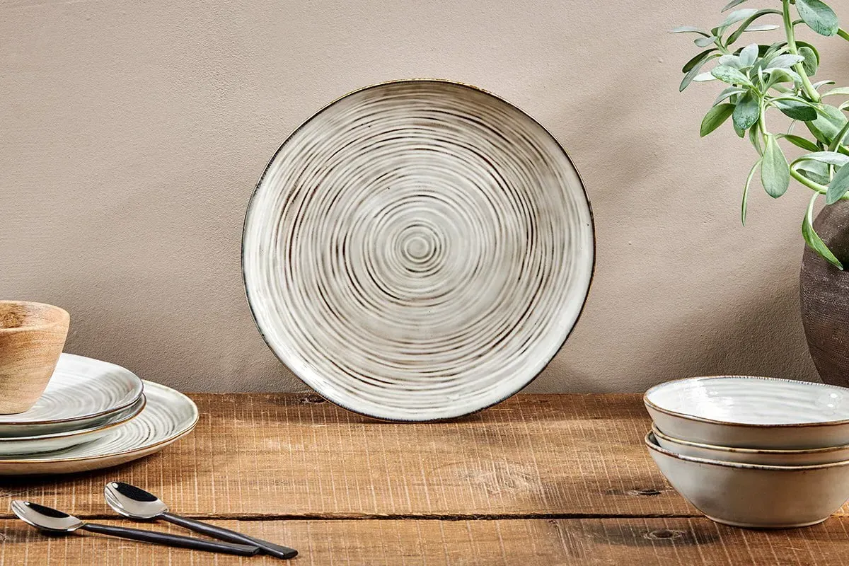 Dhanuk Ceramic Dinner Plate - Cream