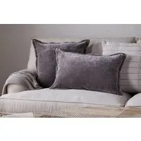 Dhara Velvet Cushion Cover - Charcoal alternate view
