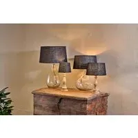 Dia Large Lampshade - Ink, Jute