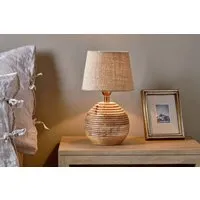 Drisana Bedside Table Lamp - Natural, Mango Wood