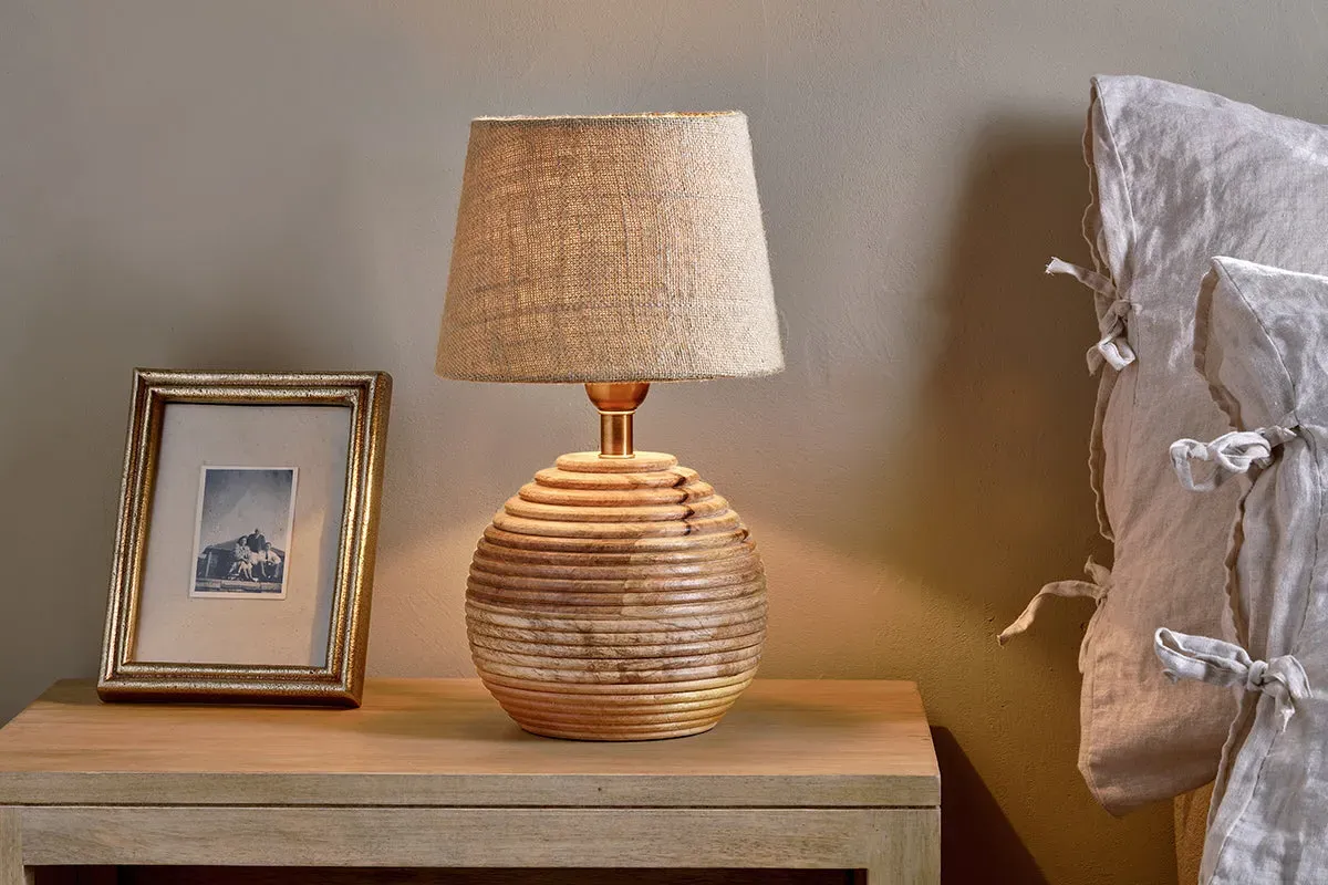 Drisana Bedside Table Lamp - Natural, Mango Wood image