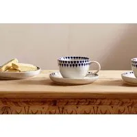Indigo Drop Cup & Saucer - Blue, Clay alternate view
