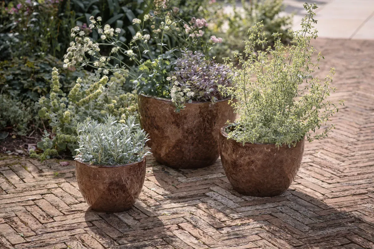 Dunai Small Terracotta Planter - Brown image
