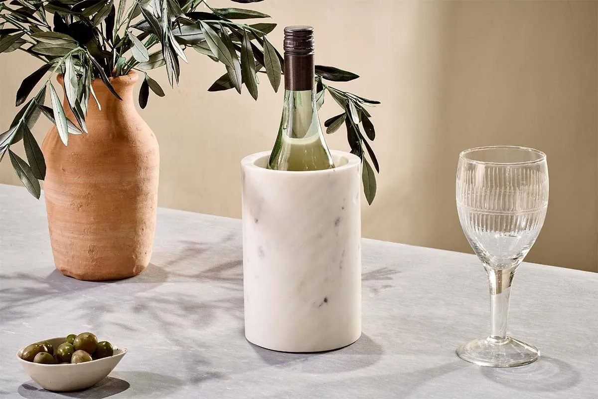 Duru Marble Wine Cooler - White image